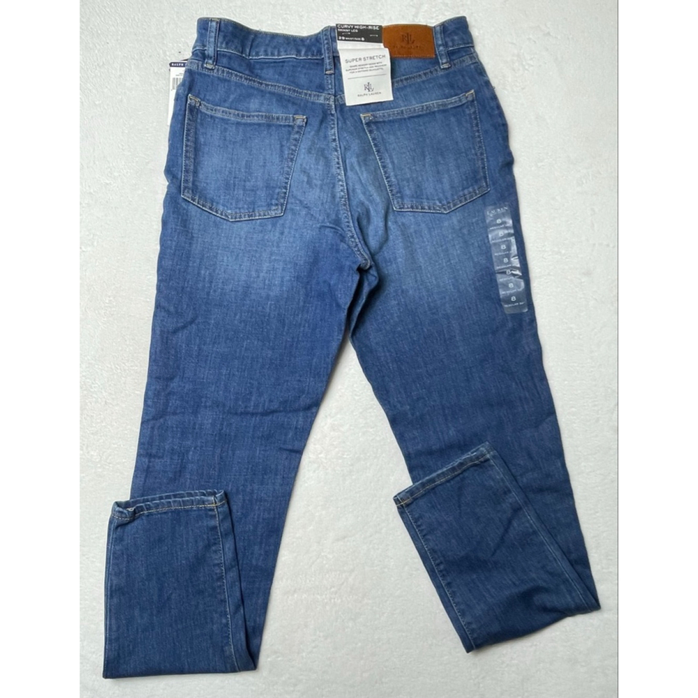 Women's Ralph Lauren High Rise Skinny Jeans Blue Size 8 - Picture 2 of 13
